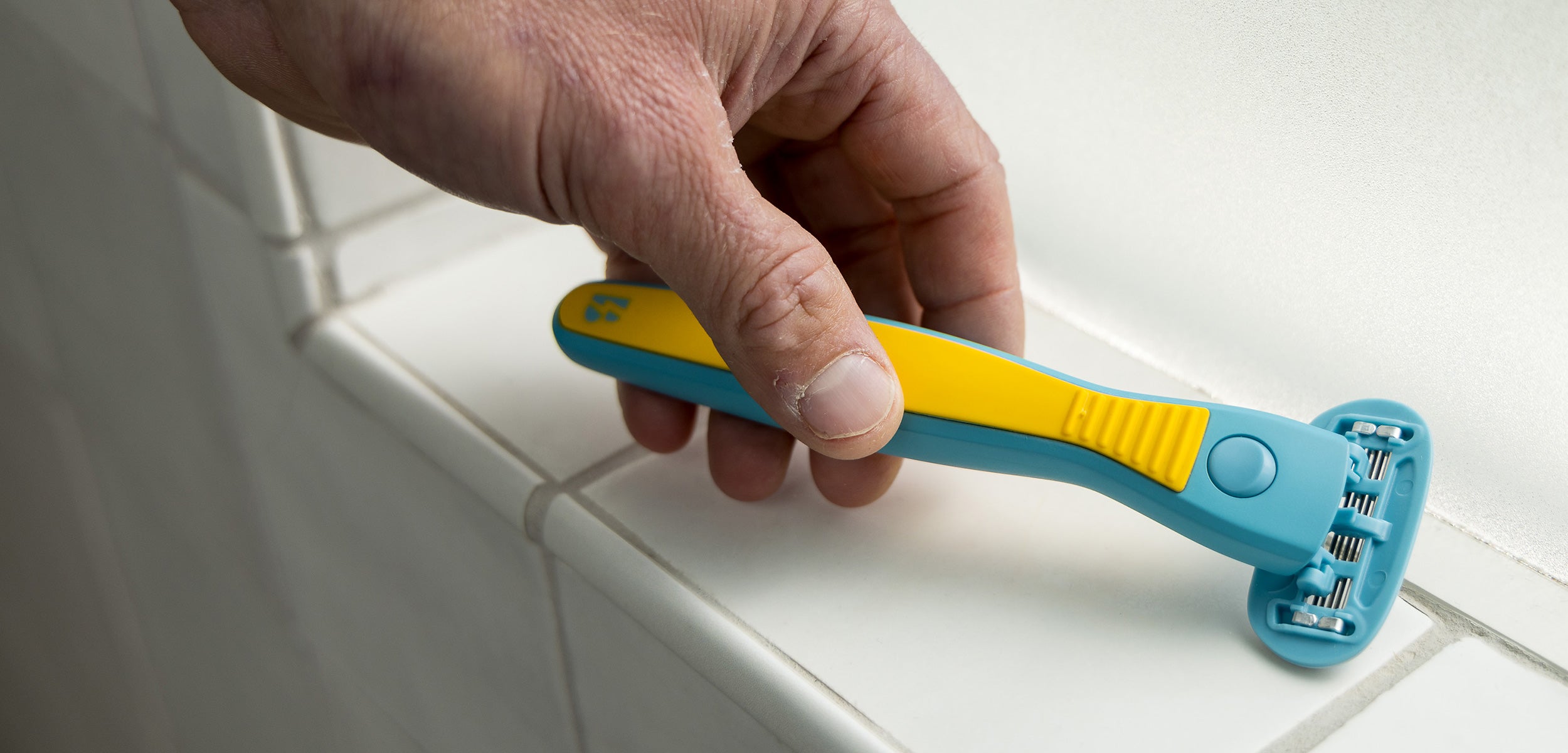 close up of bolt performance razor in a bathroom