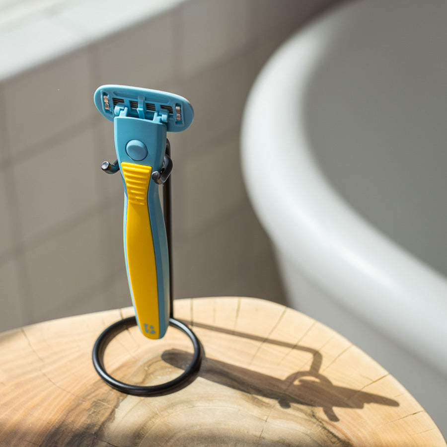 bolt performance razor on a stand in bathroom